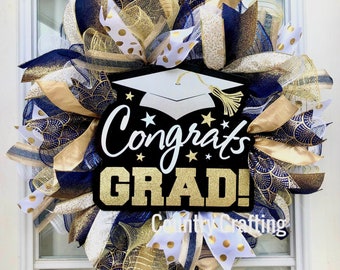 Congrats Grad wreath, Graduation wreath, Quarantine Grad, Senior Wreath