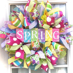 Hello Spring, spring wreath, Everyday Spring, Spring wreath for front door, Spring Decor, Easter wreath, Welcome Spring, Wreath image 5