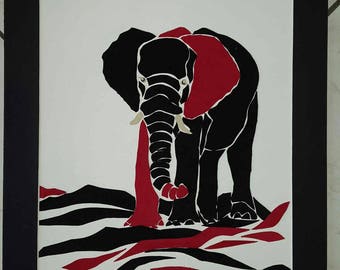 Red ear Elefant made from Leather