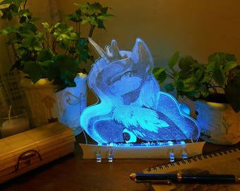 Moon Princess Alicorn acrylic nightlight