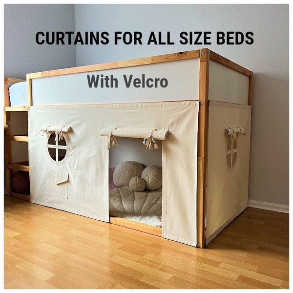 Ikea kura curtain, kura curtains, loft bed curtain, Ikea kura bed, Ikea kura bunk curtain, canopy bed house, bunk bed curtains