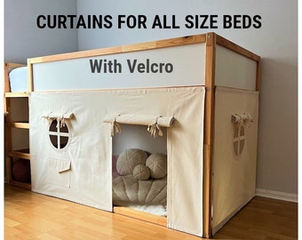 Ikea kura curtain, kura curtains, loft bed curtain, Ikea kura bed, Ikea kura bunk curtain, canopy bed house, bunk bed curtains
