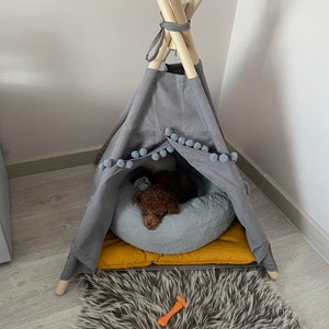 Personalized pet teepee, pet tipi, dog teepee, boho dog house, cat tipi, bunny teepee