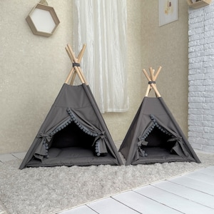 Personalized pet teepee, pet tipi, dog teepee, boho dog house, cat tipi, bunny teepee