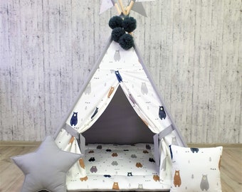 Ready to ship Teepee, play tent, wigwam, teepee for kids, playhouse, kids wigwam, tipi tent, kids teepee, childrens teepee,  play teepee