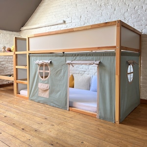 Ikea kura curtain, kura curtains, loft bed curtain, Ikea kura bed, Ikea kura bunk curtain, canopy bed house, bed canopy