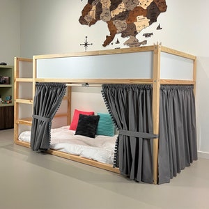 Ikea kura curtain, kura curtains, loft bed curtain, Ikea kura bed, Ikea kura bunk curtain, canopy bed house, bed canopy