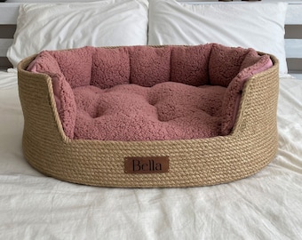 Personalized Dog Bed, Basket cat bed, Dog Bed, Pet bed, Cat bed, Dog Basket Bed, Comfortable Dog Bed