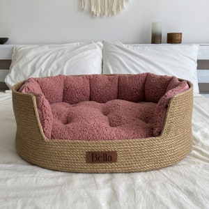 Personalized Dog Bed, Basket cat bed, Dog Bed, Pet bed, Cat bed, Dog Basket Bed, Comfortable Dog Bed