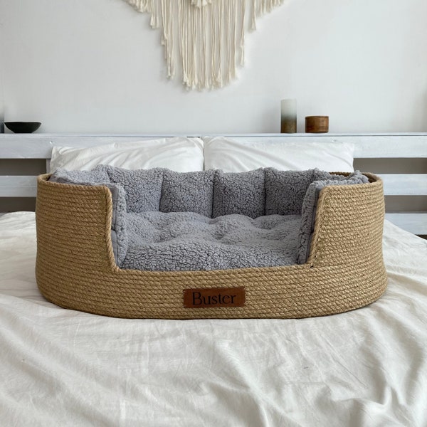 Cama para perros personalizada, Cama para gatos tipo cesta, Cama para perros, Cama para mascotas, Cama para gatos, Cama tipo cesta para perros, Cama cómoda para perros