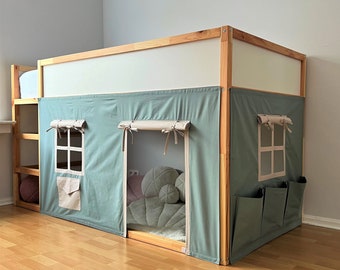Ikea kura curtain, kura curtains, loft bed curtain, Ikea kura bed, Ikea kura bunk curtain, canopy bed house, bunk bed curtains