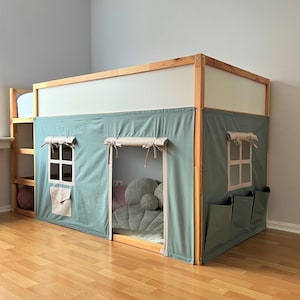 Ikea kura curtain, kura curtains, loft bed curtain, Ikea kura bed, Ikea kura bunk curtain, canopy bed house, bunk bed curtains