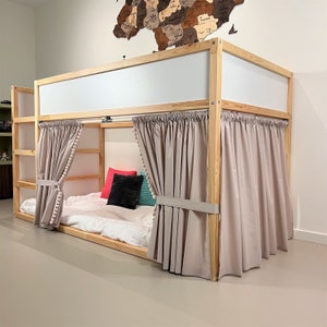 Ikea kura curtain, kura curtains, loft bed curtain, Ikea kura bed, Ikea kura bunk curtain, canopy bed house, bed canopy