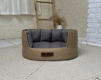 Handmade Dog Bed, Basket cat bed, Dog Bed, Pet bed, Cat bed, Dog Basket Bed, Comfortable Dog Bed