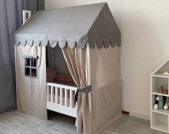 Custom bed canopy, Montessori bed canopy, crib curtain, bed baldachin, bed tent, montessori house