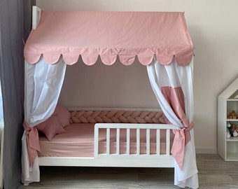 Custom bed canopy, Montessori bed canopy, crib curtain, bed baldachin, bed tent, montessori house