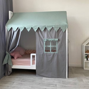 Custom bed canopy, Montessori bed canopy, crib curtain, bed baldachin, bed tent, montessori house