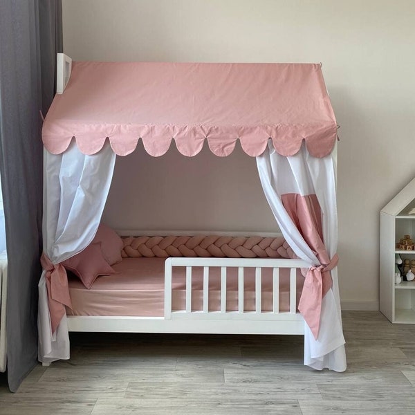 Dosel de cama personalizado, dosel de cama Montessori, cortina de cuna, baldaquino de cama, tienda de cama, casa montessori