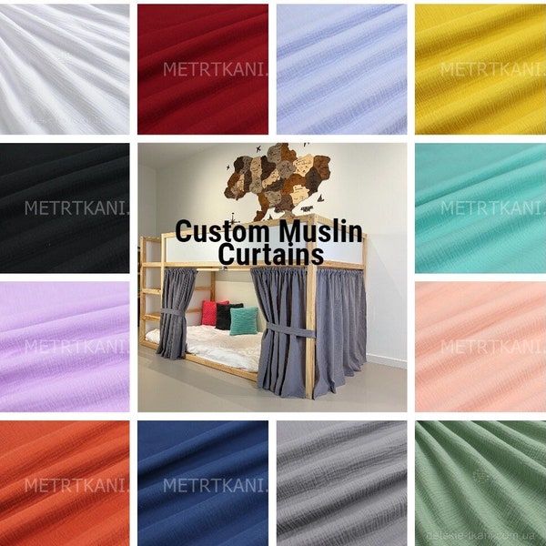 Muslin Ikea kura curtain,muslin kura curtain, kura curtains, loft bed curtain, Ikea kura bed, Ikea kura bunk curtain, canopy bed house