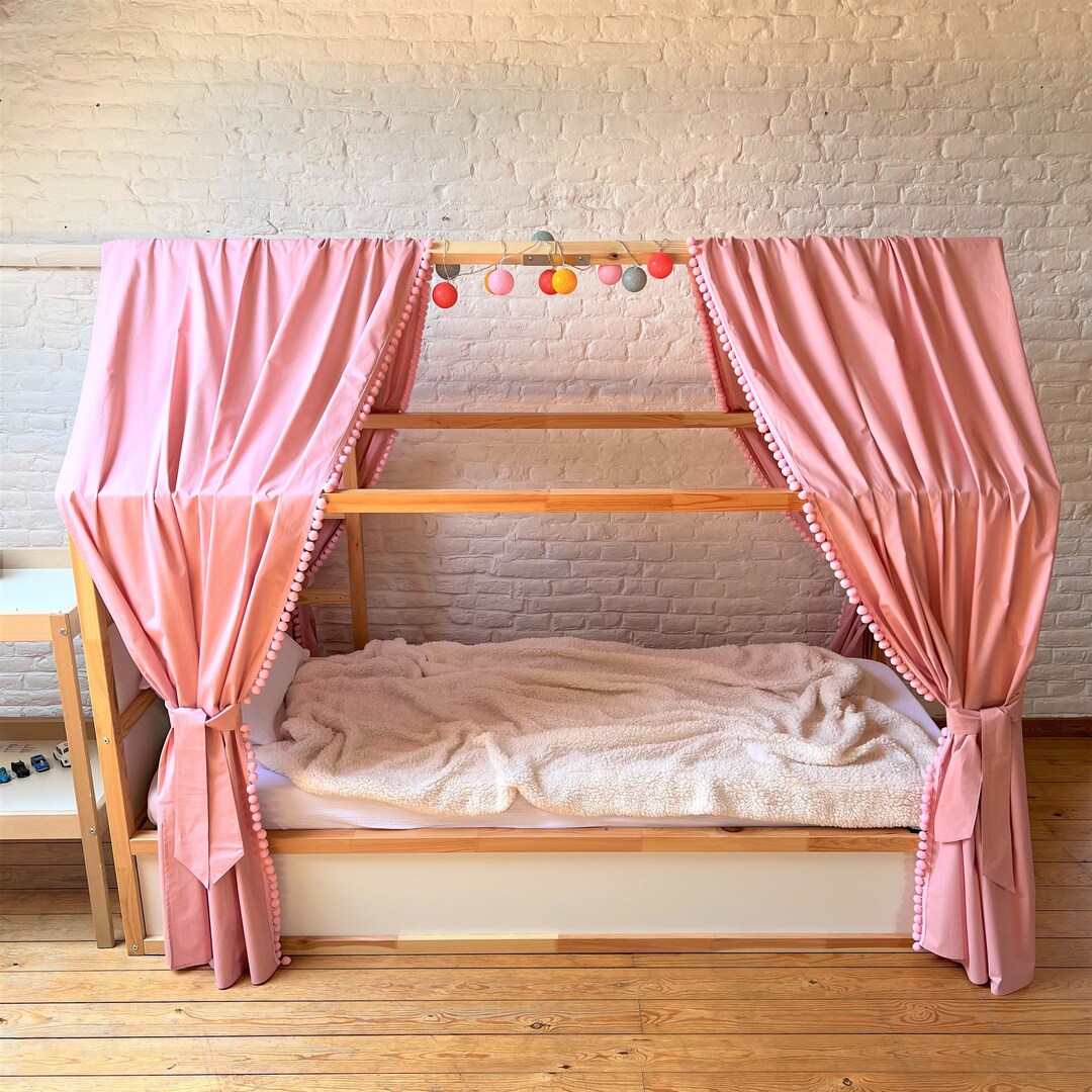 Powder Bed Canopy Toddler Bed Canopy Montessori House Bed Etsy