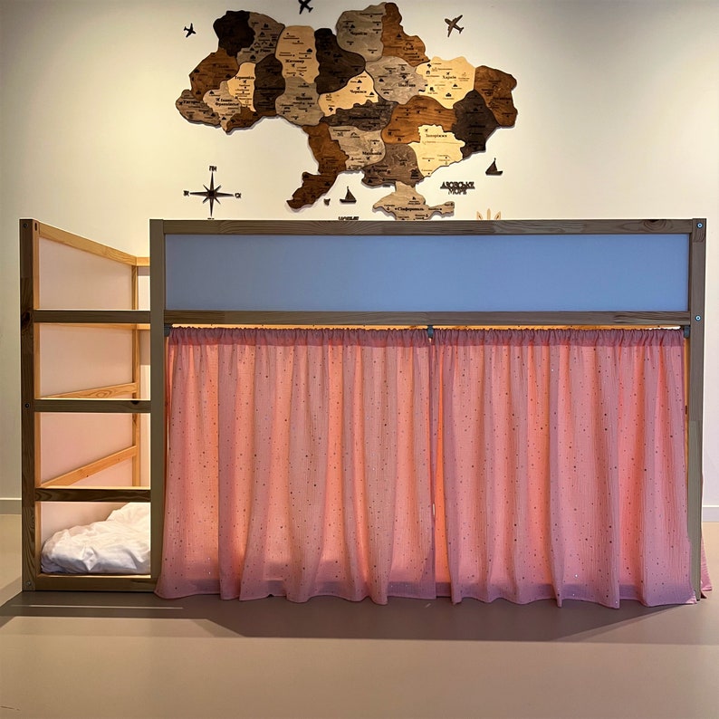 Muslin Ikea Kura Curtain With Glitter Starsmuslin Kura Etsy