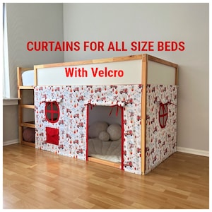 Ikea kura curtain, kura curtains, loft bed curtain, Ikea kura bed, Ikea kura bunk curtain, canopy bed house, bunk bed curtains