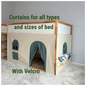 Castle Ikea kura curtain, kura curtains, loft bed curtain, Ikea kura bed, Ikea kura bunk curtain, canopy bed house, bunk bed curtains