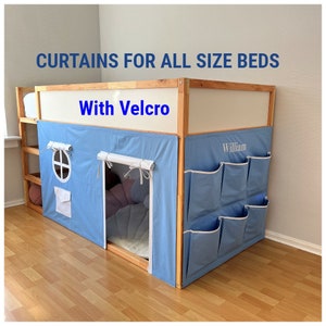 Ikea kura curtain, kura curtains, loft bed curtain, Ikea kura bed, Ikea kura bunk curtain, canopy bed house, bunk bed curtains
