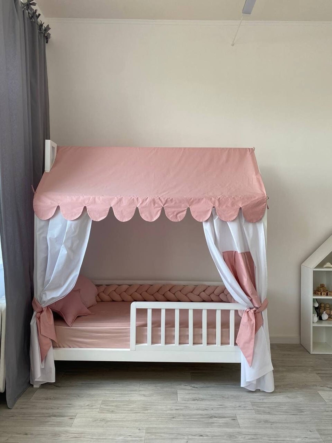 Custom Bed Canopy Montessori Bed Canopy Crib Curtain Bed Etsy