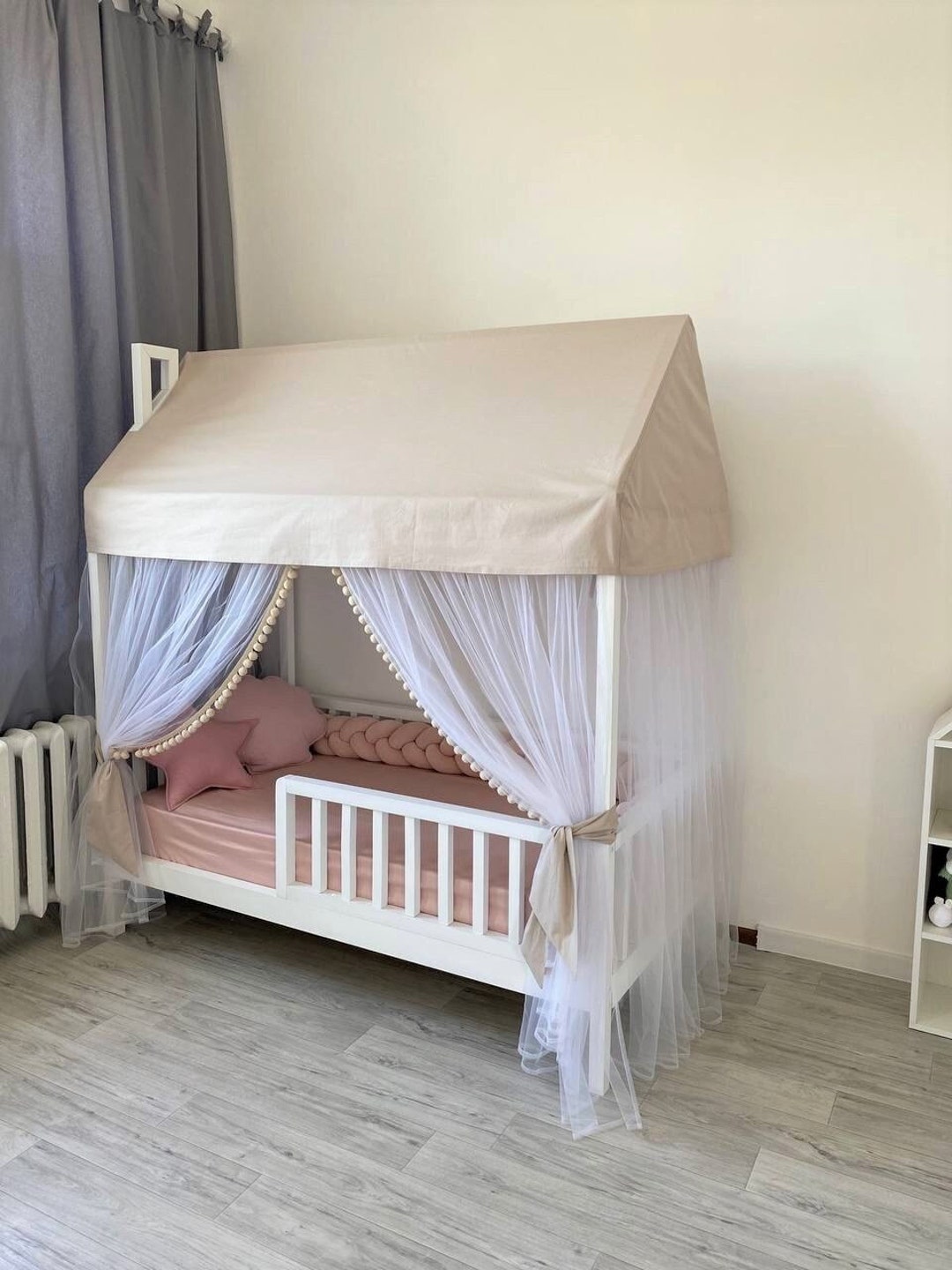 Custom Bed Canopy, Montessori Bed Canopy, Crib Curtain, Bed Baldachin