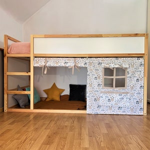 Ikea kura curtain, kura curtains, loft bed curtain, Ikea kura bed, Ikea kura bunk curtain, canopy bed house, bed canopy