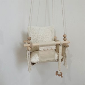 Baby swing, toddler swing, outdoor indoor swing, fabric swing, baby shower gift, hammock chair image 1