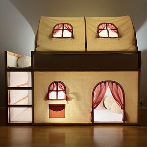 Tent Ikea kura, kura curtains, loft bed curtain, Ikea kura bed, Ikea kura bunk curtain, canopy bed house, bunk bed curtains