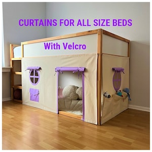 Ikea kura curtain, kura curtains, loft bed curtain, Ikea kura bed, Ikea kura bunk curtain, canopy bed house, bunk bed curtains