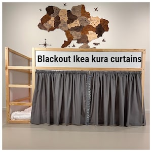Blackout Ikea kura curtain, kura curtains, loft bed curtain, Ikea kura bed, Ikea kura bunk curtain, canopy bed house, bed canopy
