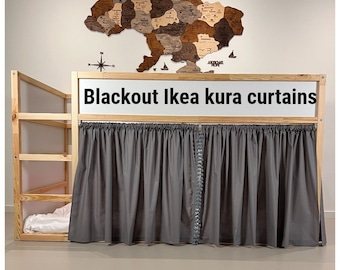 Blackout Ikea kura curtain, kura curtains, loft bed curtain, Ikea kura bed, Ikea kura bunk curtain, canopy bed house, bed canopy