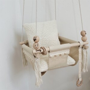 Baby swing, toddler swing, outdoor indoor swing, fabric swing, baby shower gift, hammock chair zdjęcie 2
