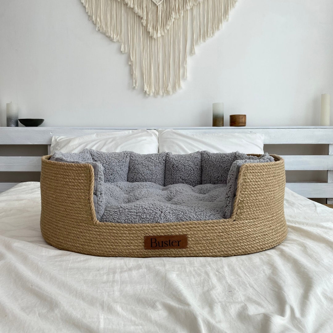 Personalized Dog Bed, Basket Cat Bed, Dog Bed, Pet Bed, Cat Bed, Dog