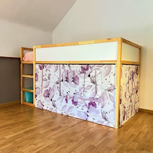 Magnolia Ikea kura curtain, kura curtains, loft bed curtain, Ikea kura bed, Ikea kura bunk curtain, canopy bed house, bed canopy