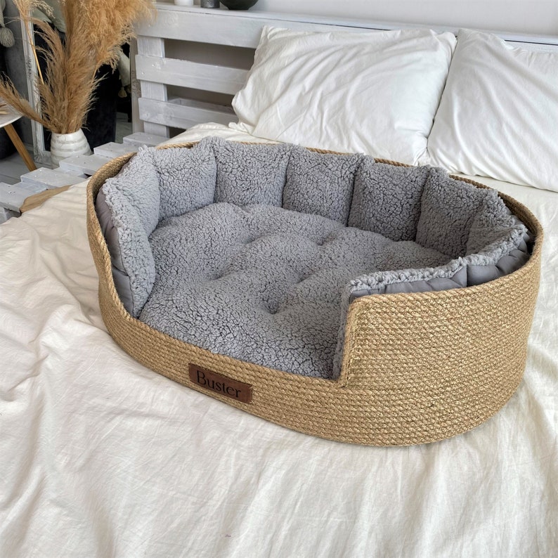 Gepersonaliseerd hondenbed, mand kattenbed, hondenbed, huisdierbed, kattenbed, hondenmandbed, comfortabel hondenbed Grey