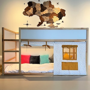 Ikea kura curtain, kura curtains, loft bed curtain, Ikea kura bed, Ikea kura bunk curtain, canopy bed house, bed canopy