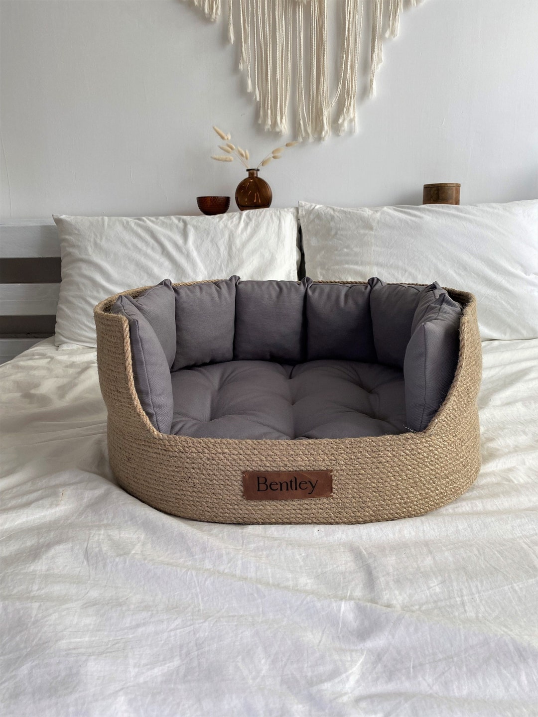 Handmade Dog Bed, Basket Cat Bed, Dog Bed, Pet Bed, Cat Bed, Dog Basket Bed, Comfortable Dog Bed