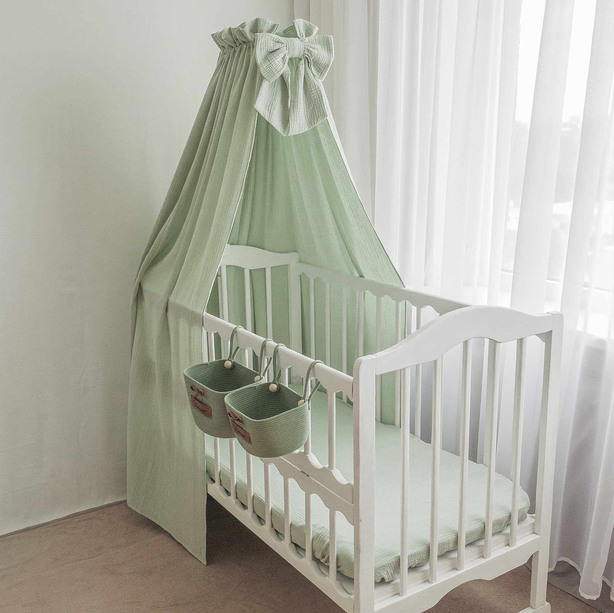 Muslin crib canopy, montessori bed canopy, bed canopy, canopy nursery, crib canopy