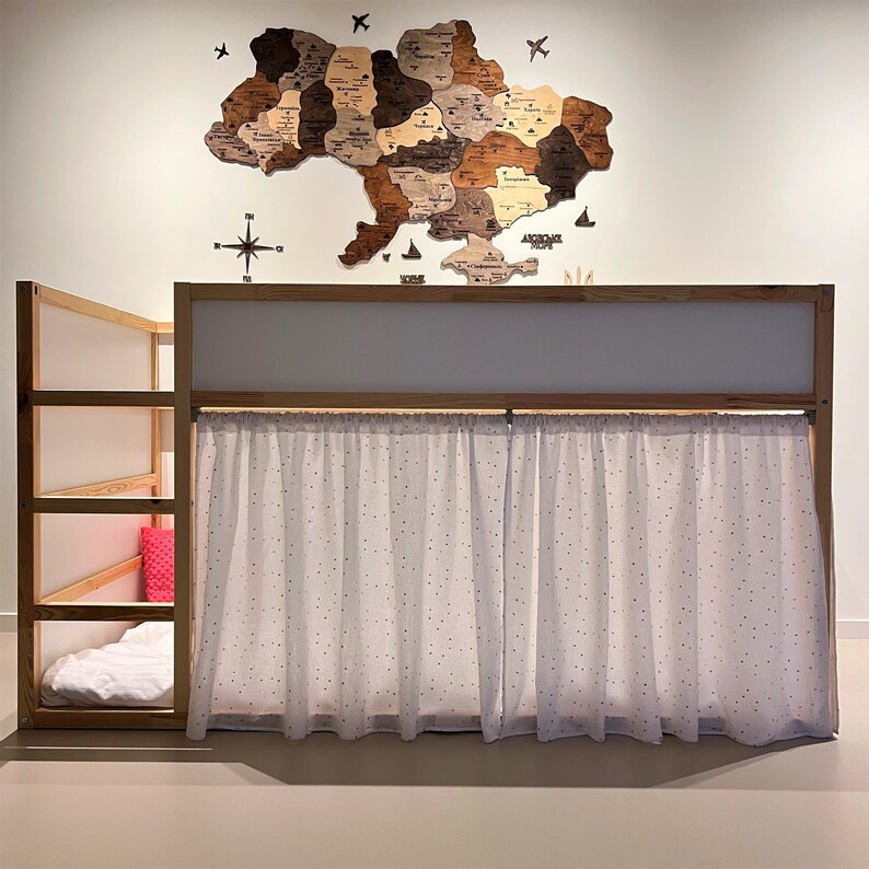 Muslin Ikea Kura Curtain With Glitter Starsmuslin Kura Etsy