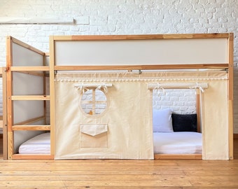 Ikea kura curtain, kura curtains, loft bed curtain, Ikea kura bed, Ikea kura bunk curtain, canopy bed house, bed canopy