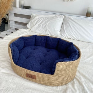 Gepersonaliseerd hondenbed, mand kattenbed, hondenbed, huisdierbed, kattenbed, hondenmandbed, comfortabel hondenbed Blue