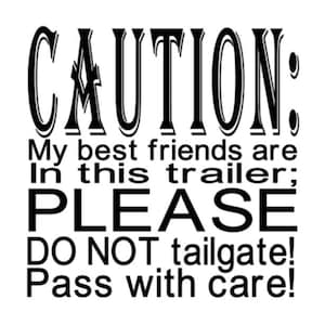 caution horse trailer SVG