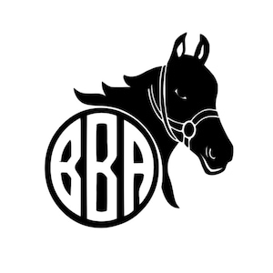 horse with monogram svg