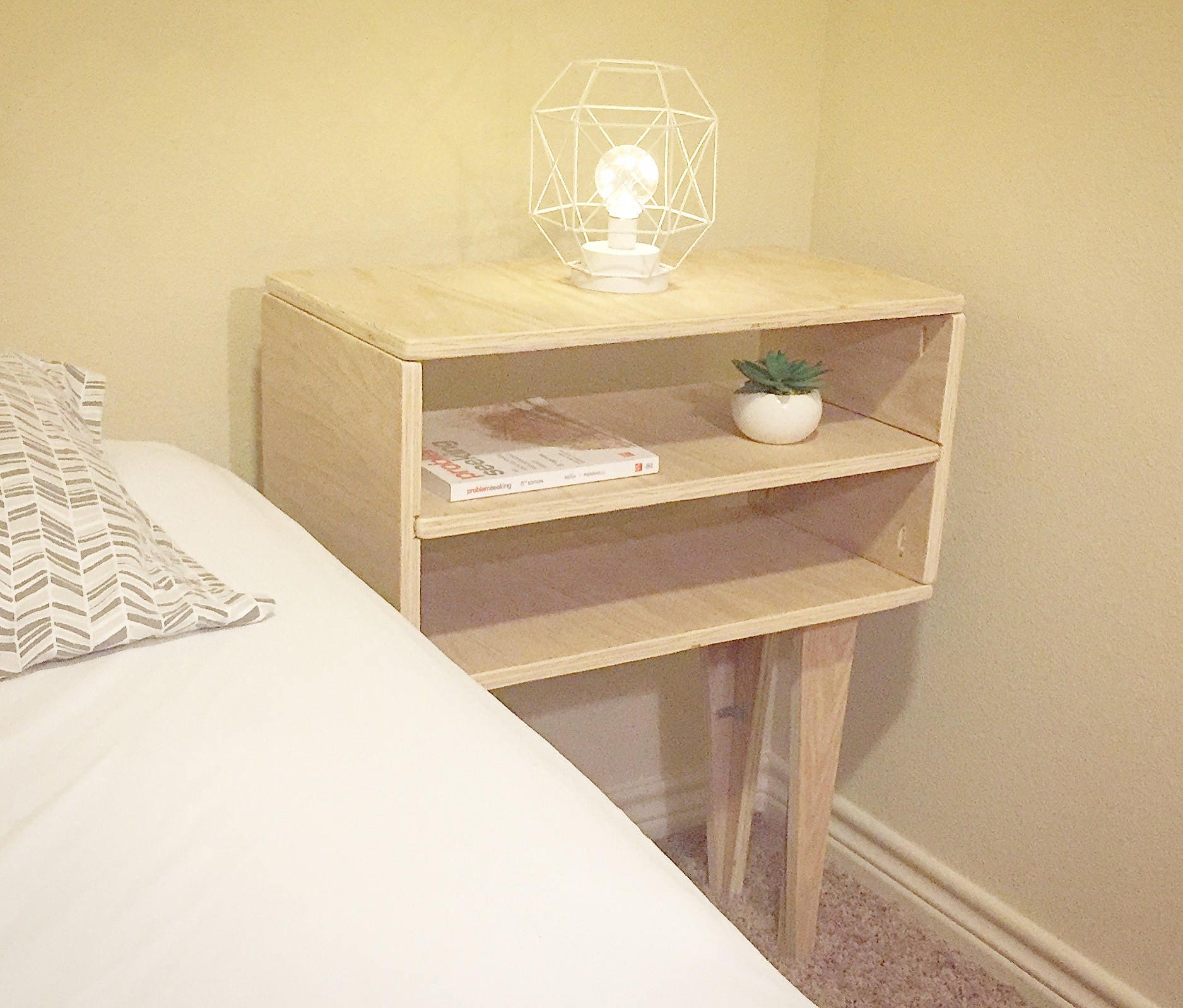 Plywood Nightstand Etsy