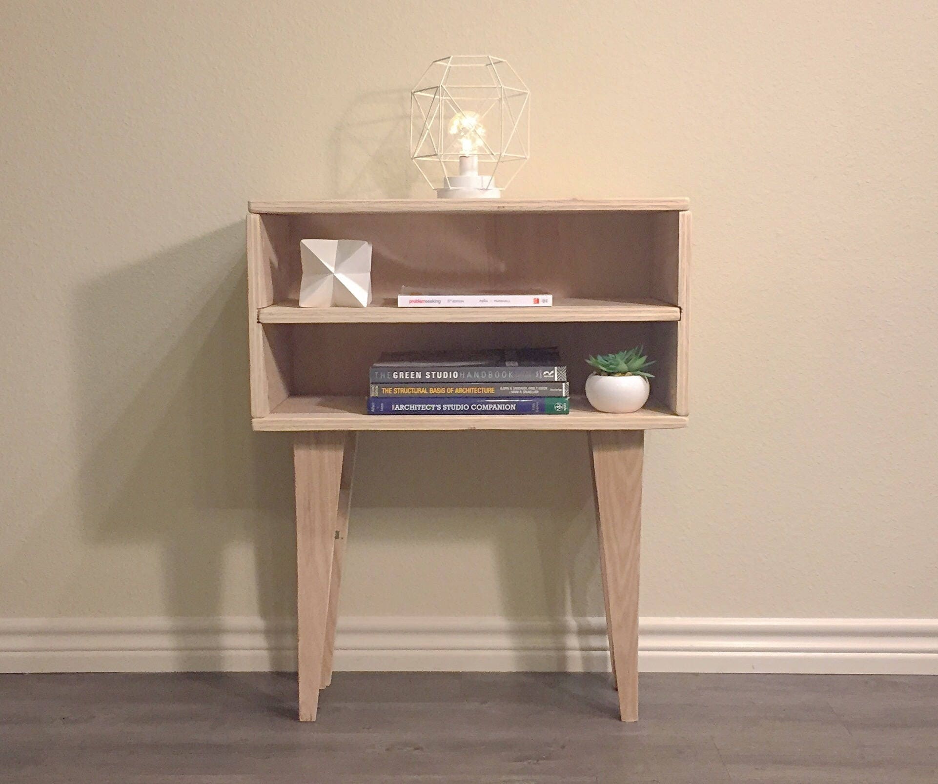 Plywood Nightstand Etsy